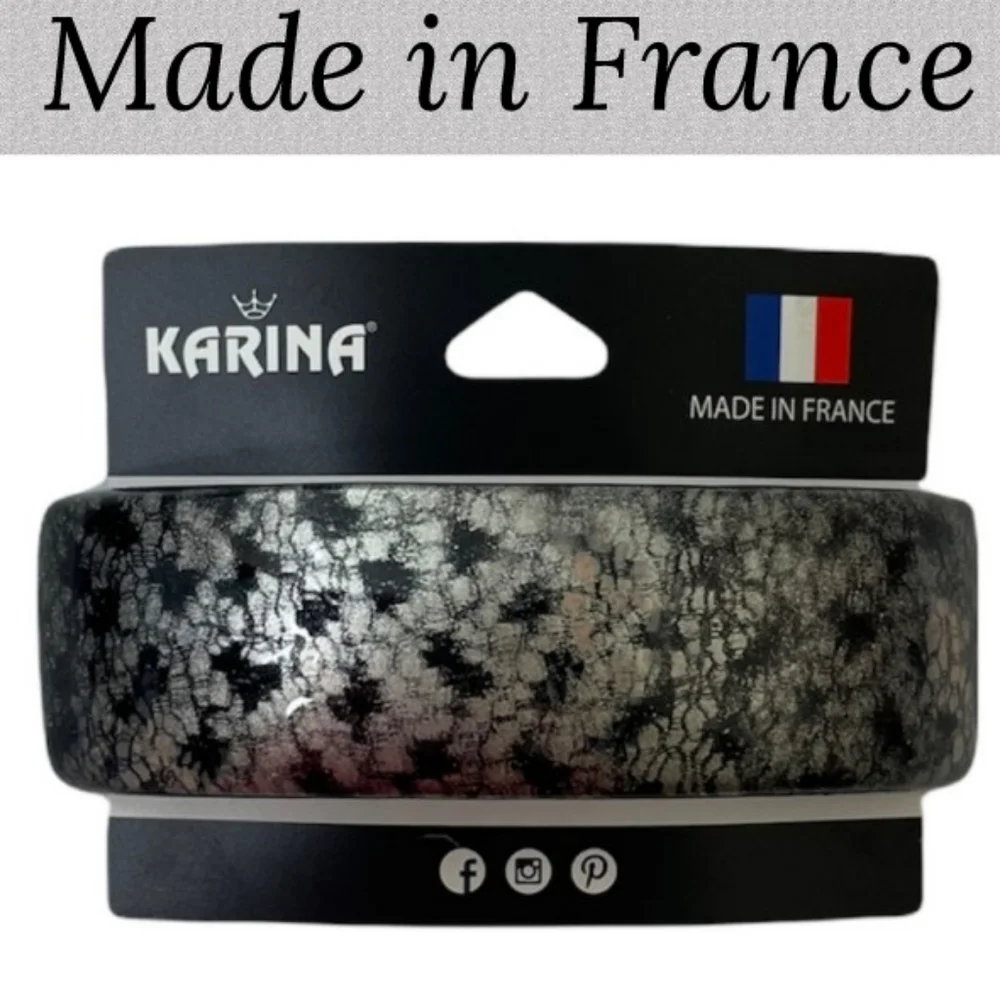 Made in France Hair Jewelry Barrette Clip Luxury Hair Accessories Black Silver